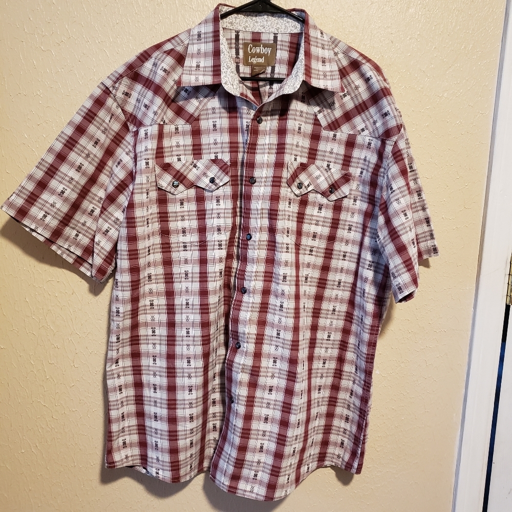 Cowboy Legend Pearl Snap Button Shirt NWOT Size 2x